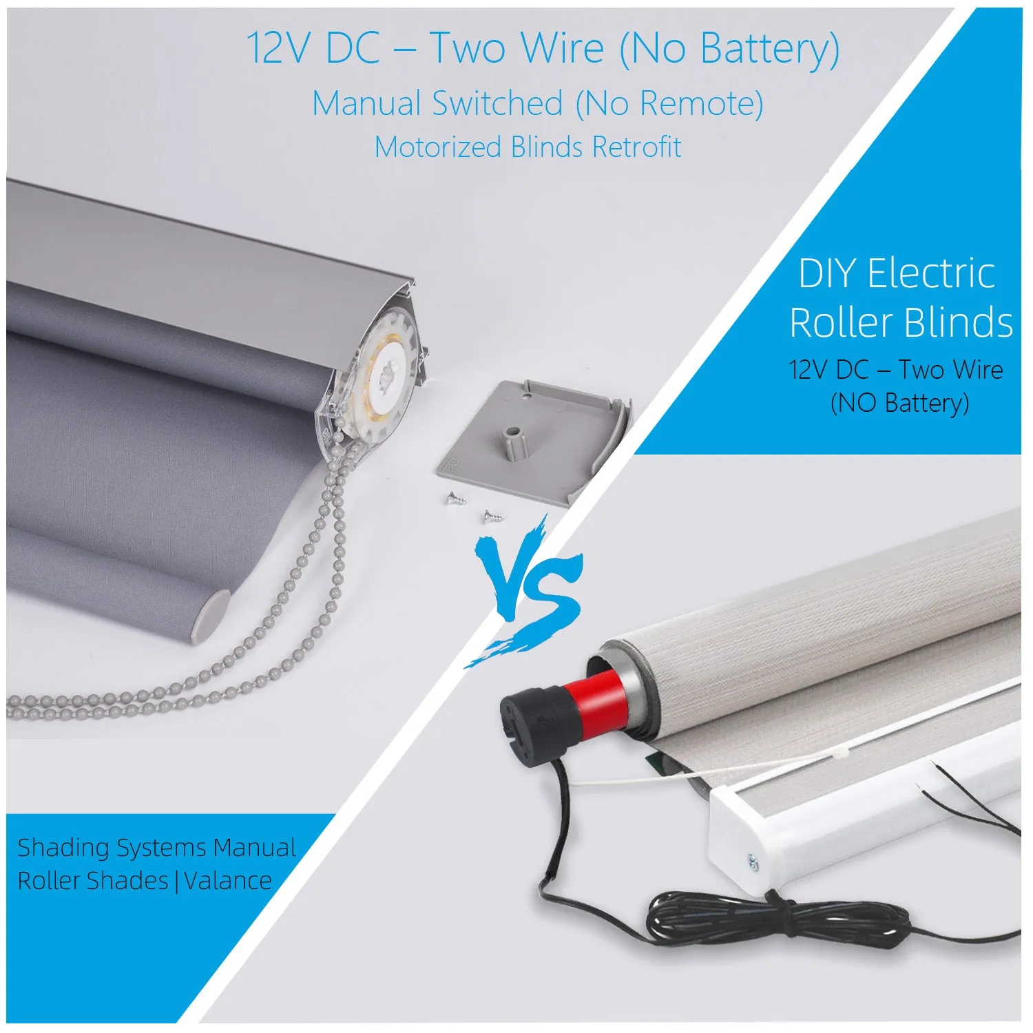 ES1612 DC12V DIY Electric Roller Blind/Shade Tubular Motor Kit(25mm-28mm)