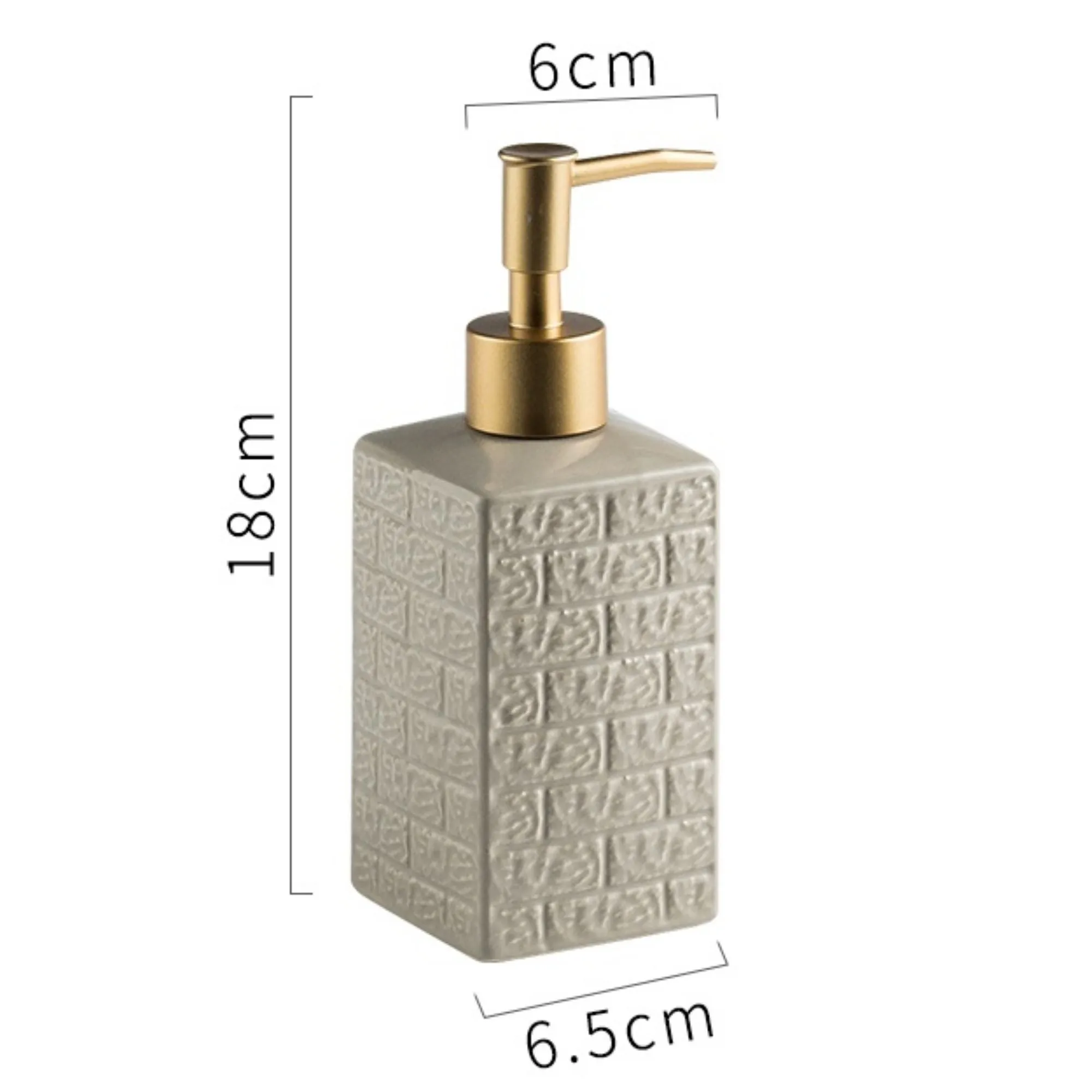 FabSeasons Beige Ceramic Soap Dispenser, 350ML