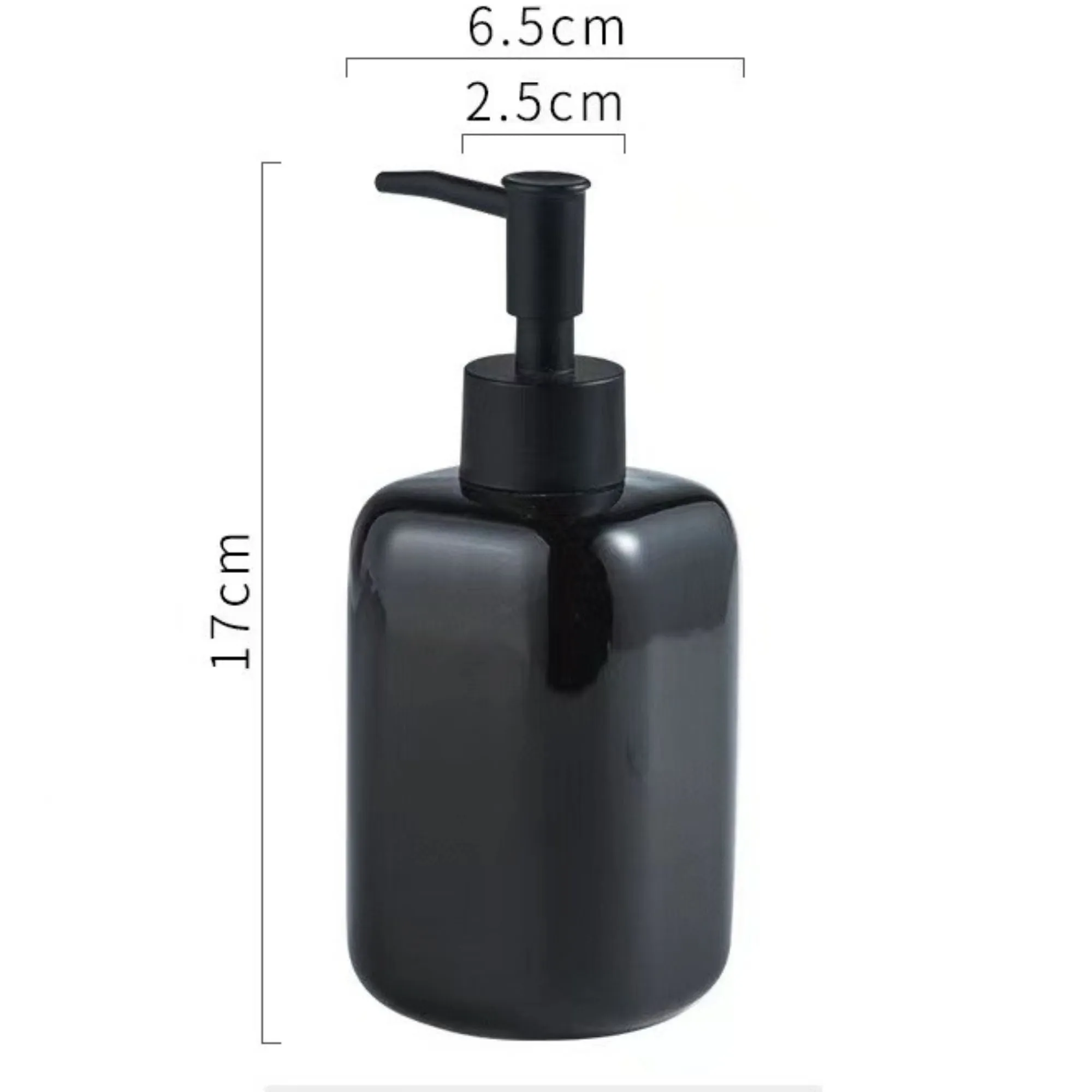 FabSeasons Glossy Black Solid Ceramic Soap Dispenser, 300 ML