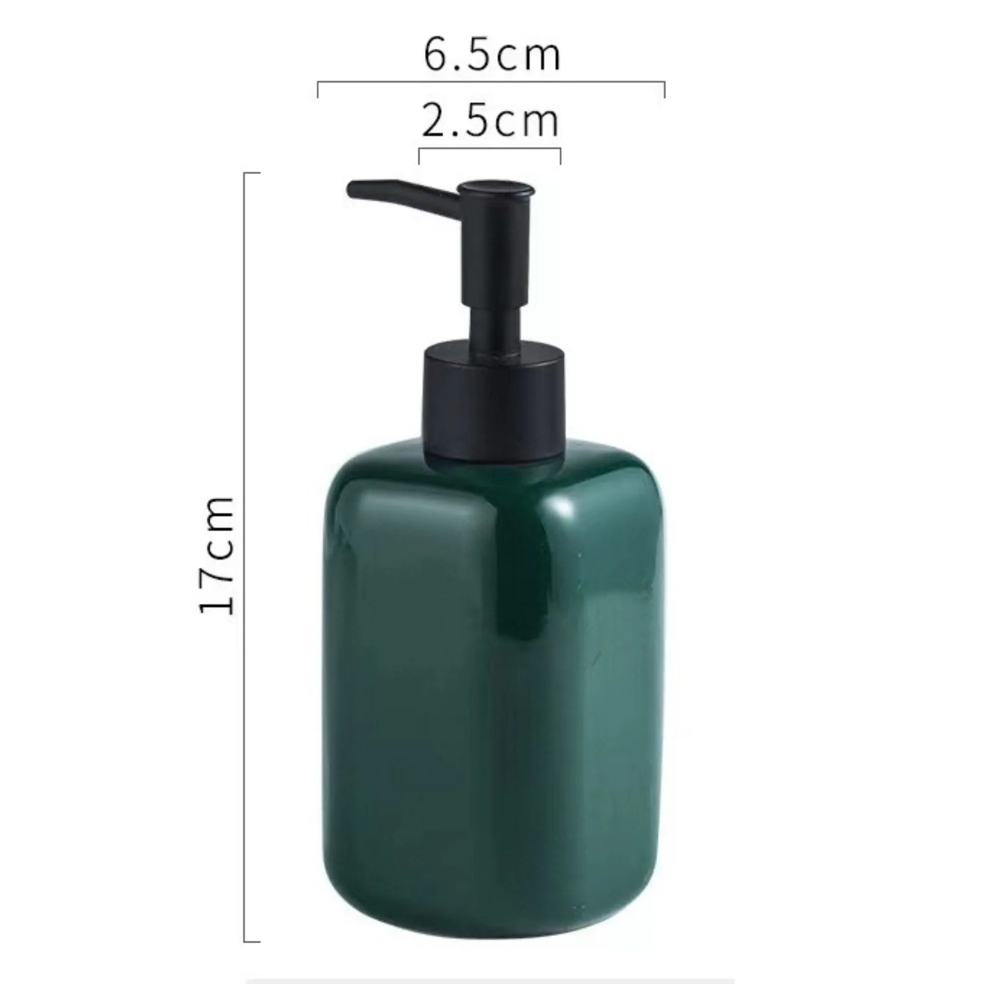 FabSeasons Glossy Green Solid Ceramic Soap Dispenser, 300 ML