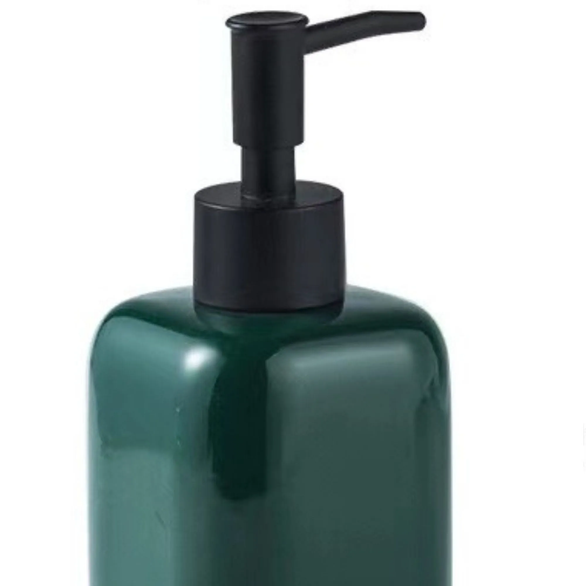 FabSeasons Glossy Green Solid Ceramic Soap Dispenser, 300 ML