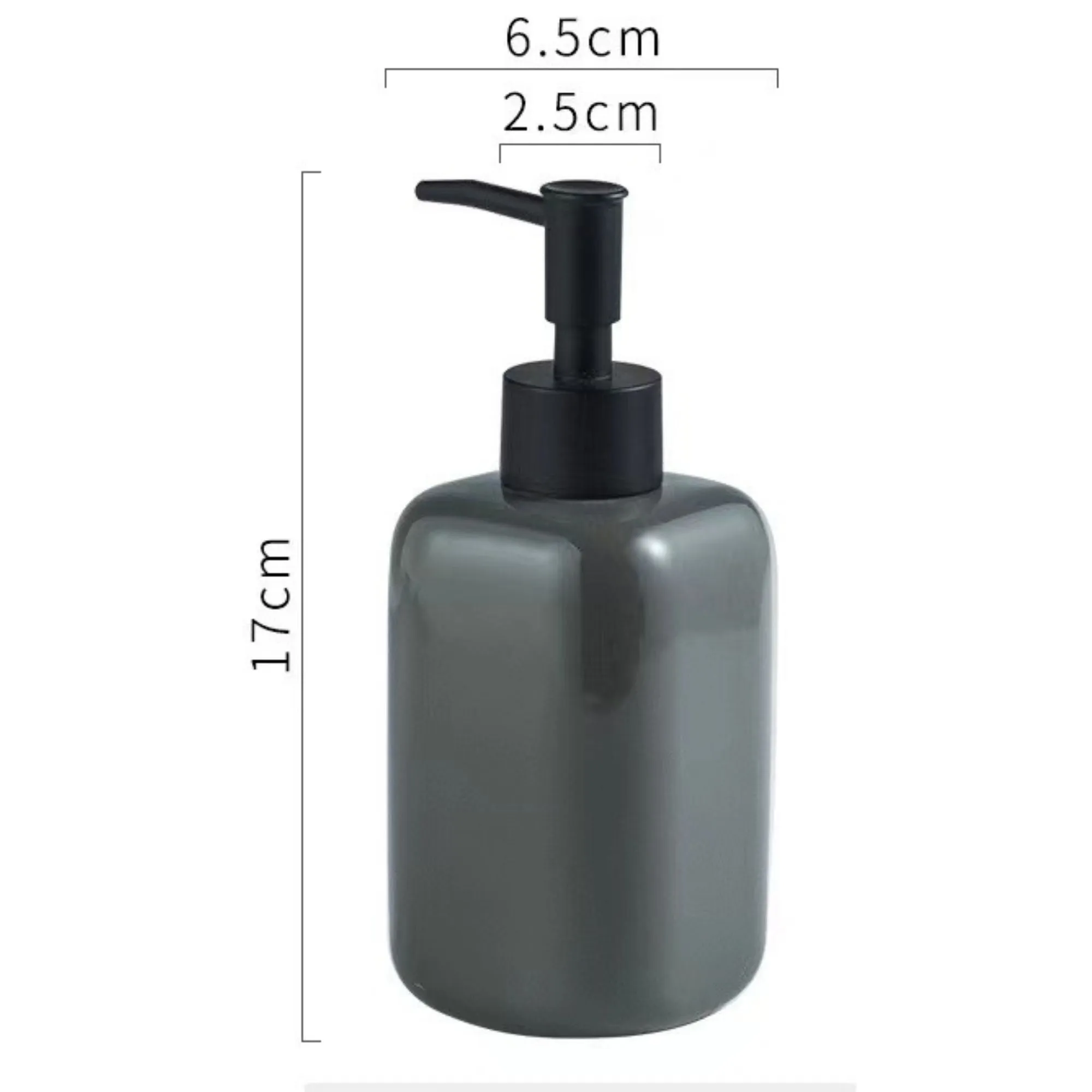 FabSeasons Glossy Grey Solid Ceramic Soap Dispenser, 300 ML