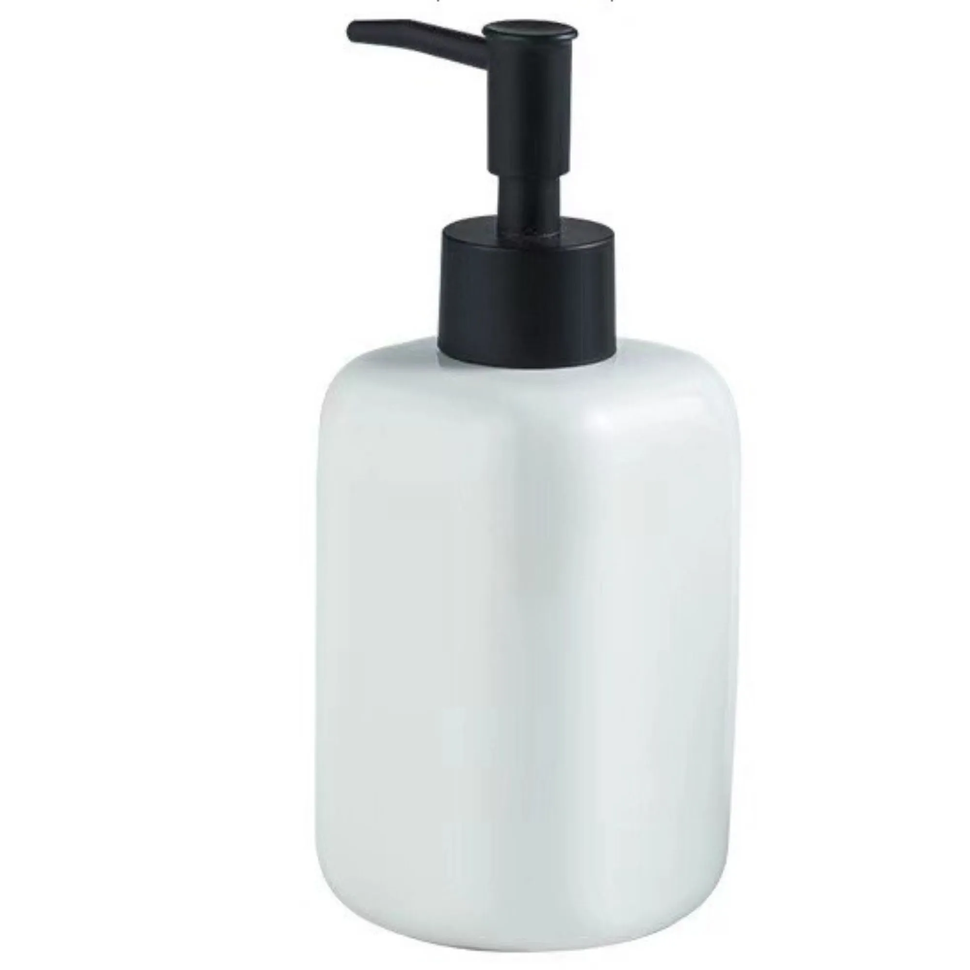 FabSeasons Glossy White Solid Ceramic Soap Dispenser, 300 ML