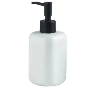 FabSeasons Glossy White Solid Ceramic Soap Dispenser, 300 ML