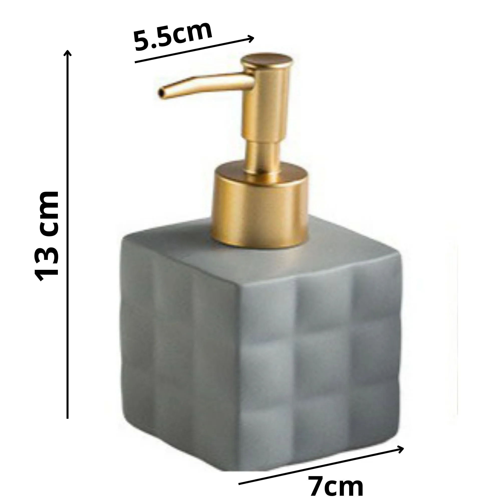 FabSeasons Grey Ceramic Soap Dispenser, 220ML