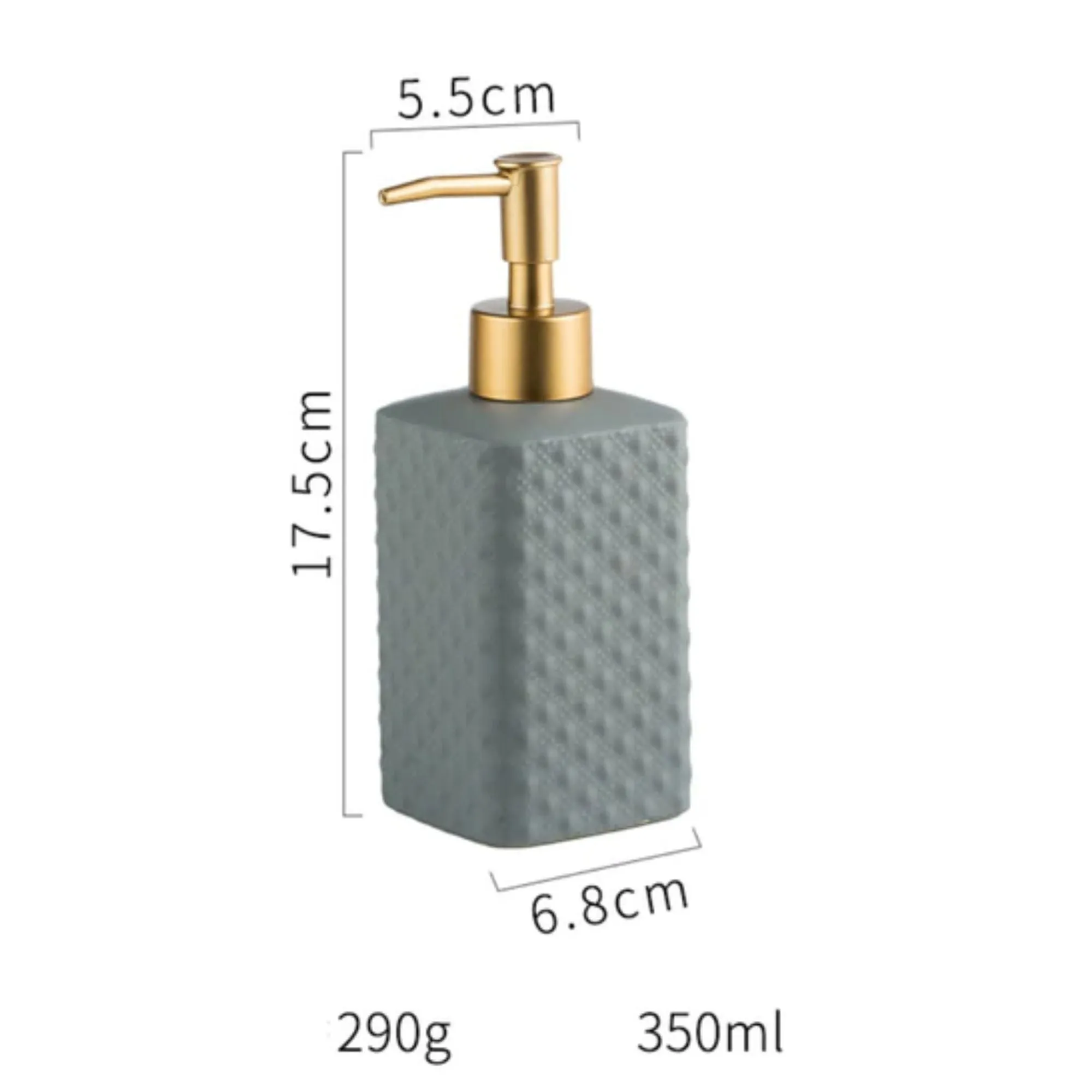FabSeasons Grey Ceramic Soap Dispenser, 350ML