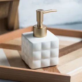 FabSeasons White Ceramic Soap Dispenser, 220ML