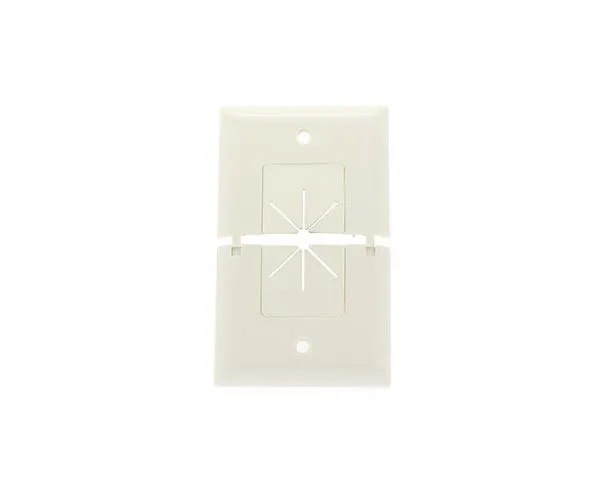Feed-Through Wall Plate, Split, w/ Flexible Openings