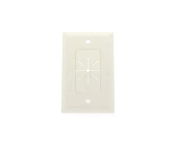 Feed-Through Wall Plate, Split, w/ Flexible Openings