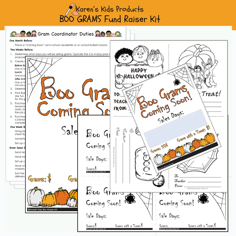 Fundraiser Kit BOO GRAMS Editable Printable