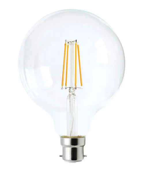 G125 LED Filament Dimmable Globes Clear Diffuser (8W)