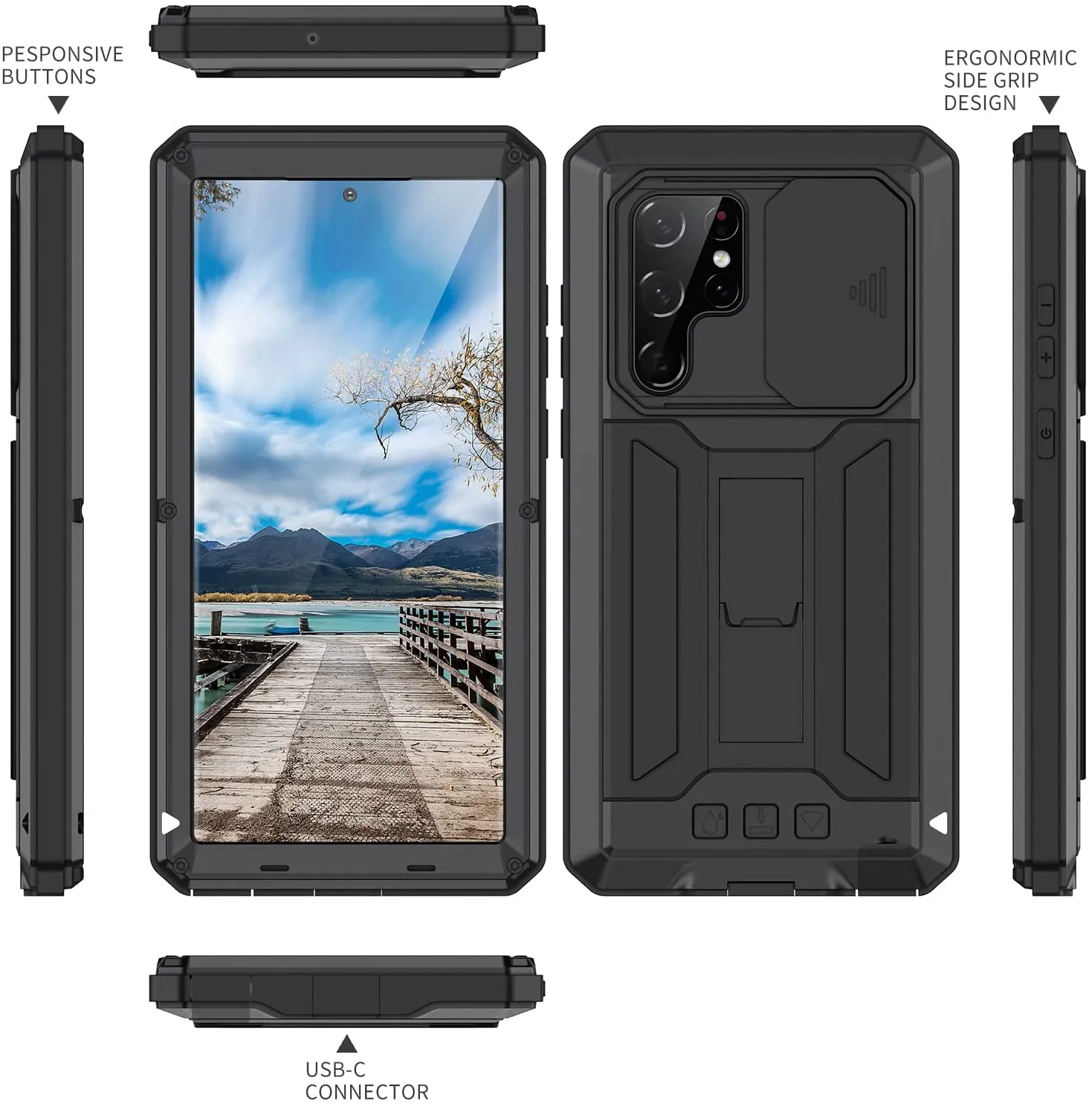 Galaxy S22 Ultra Aluminum Metal Gorilla Military Heavy Duty Case