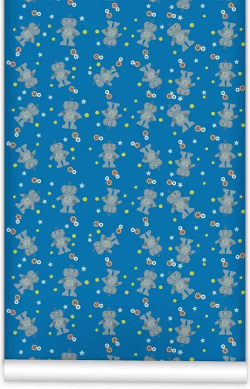 Grey Robots WallPaper (Roll: 61.5cm x 10m)