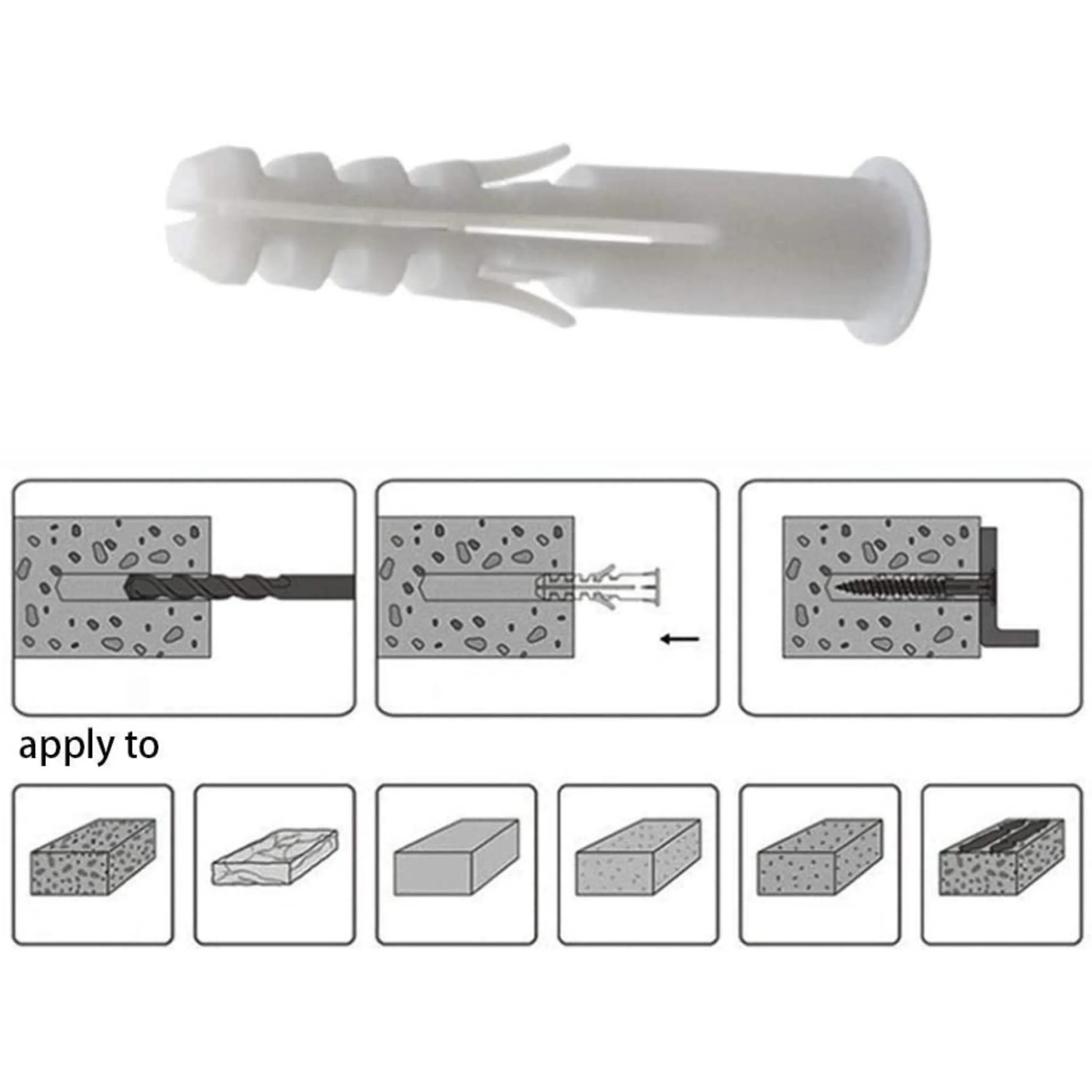Homdum Assorted Nylon Wall Plugs (NWP2550-291)