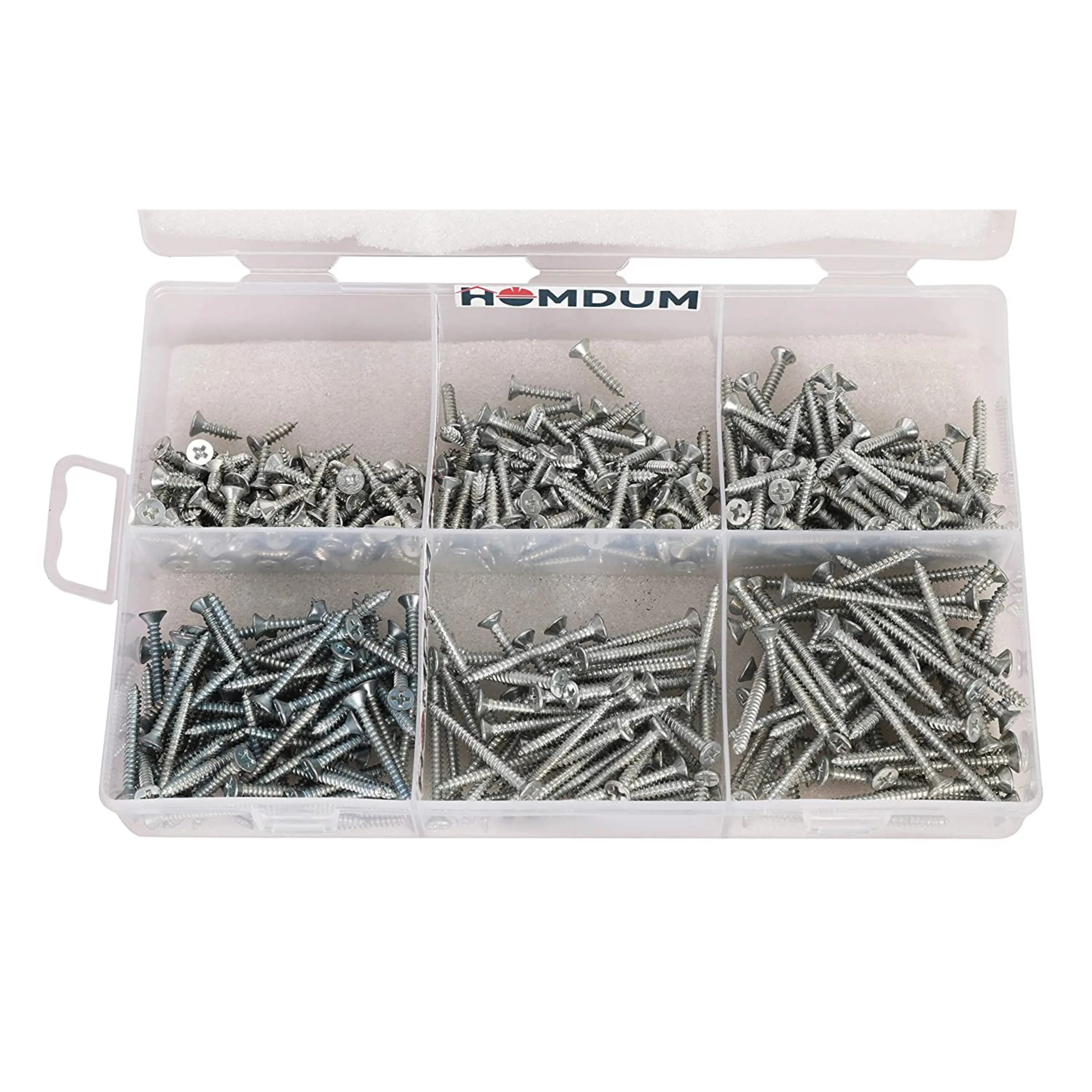 Homdum Assorted Zinc Coated Flat Head Philips Self Taping Screws CSTS1350-461