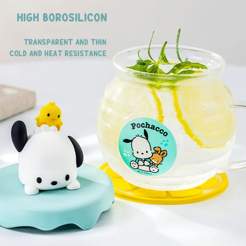 Honey Jar Design Glass Cup With Sanrio Character Lid 420ml