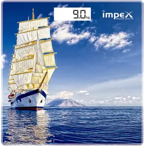 Impex PS 01 Digital LCD Display Personal Scale Upto 180 Kgs 5mm Tempered Glass with 4 high Precision Sensors
