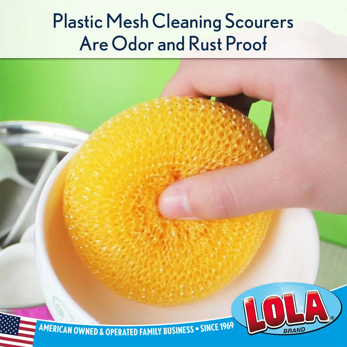 Jumbo Plastic Mesh Scourer - 12 Pack (Assorted Colors)
