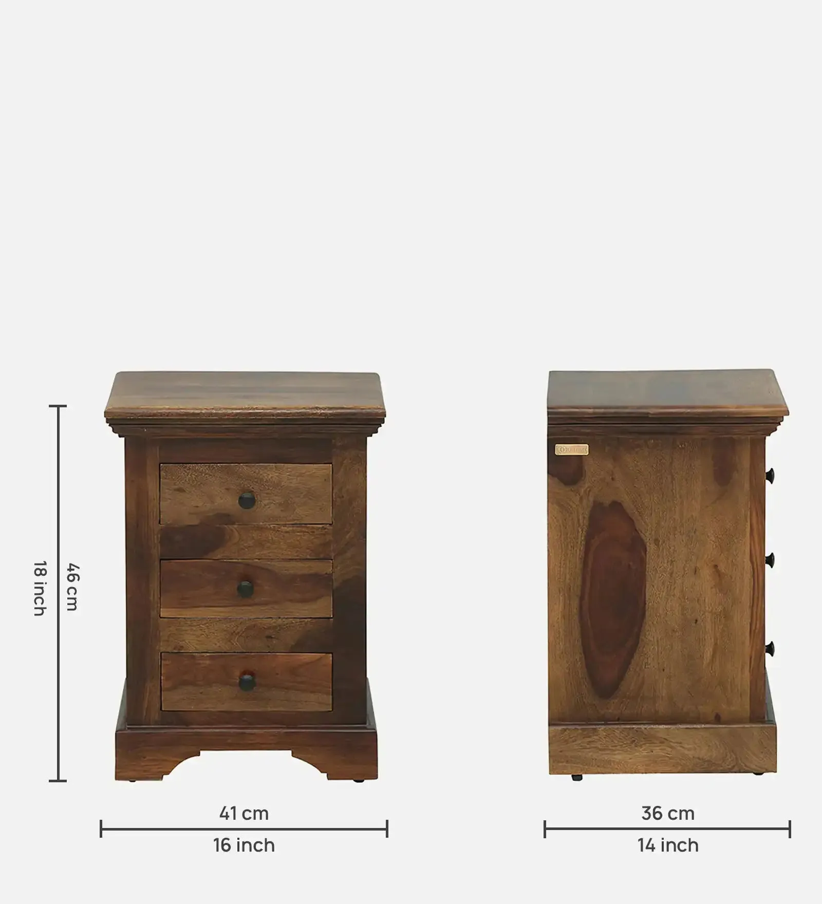 Kanishka Solid Sheesham Wood Bedside with Drawers