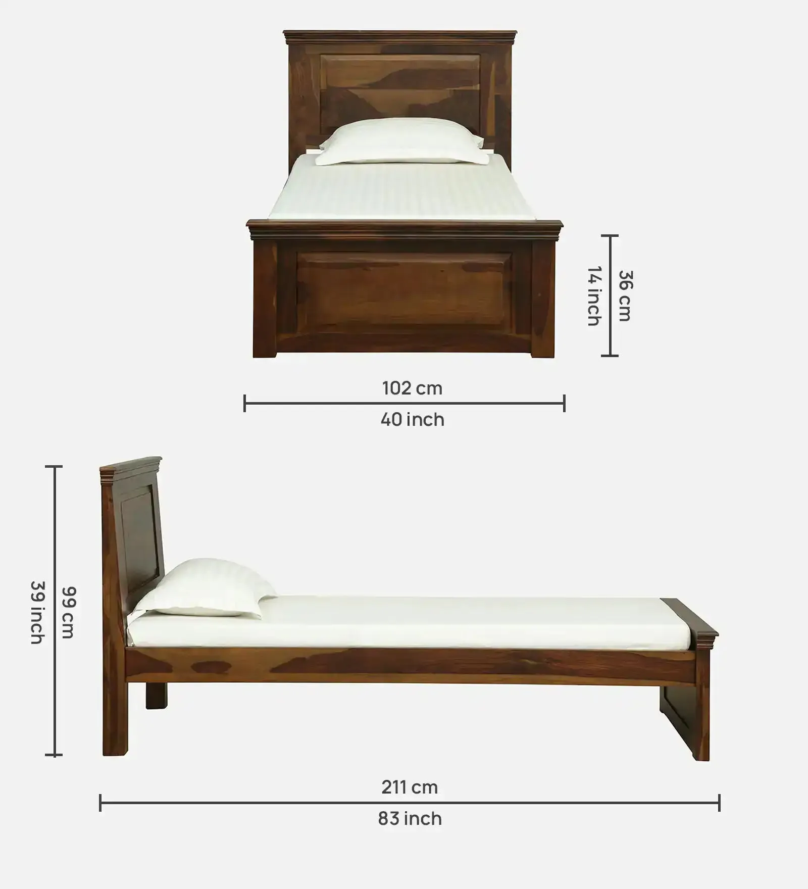 Kanishka Solid Wood Single Beds