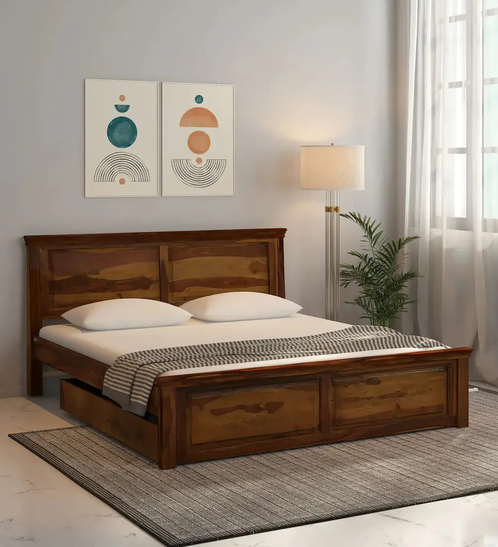 Kanishka Solid Wood Storage Beds With Drawer