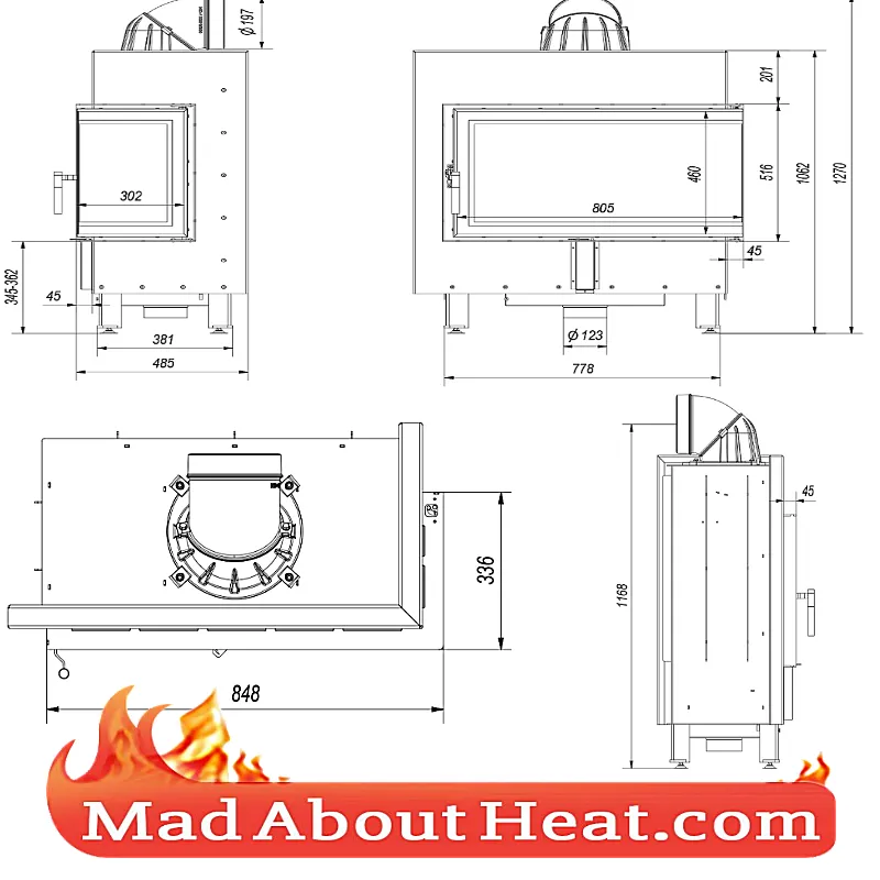 KFL 17kW Multi Fuel Stoves Insert Fire Place Air Space Heater