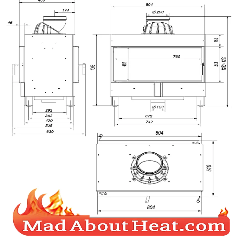 KFL 17kW Multi Fuel Stoves Insert Fire Place Air Space Heater