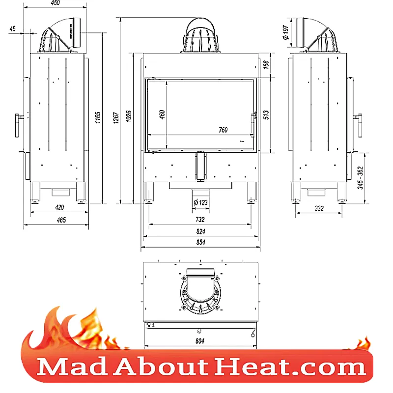 KFL 17kW Multi Fuel Stoves Insert Fire Place Air Space Heater