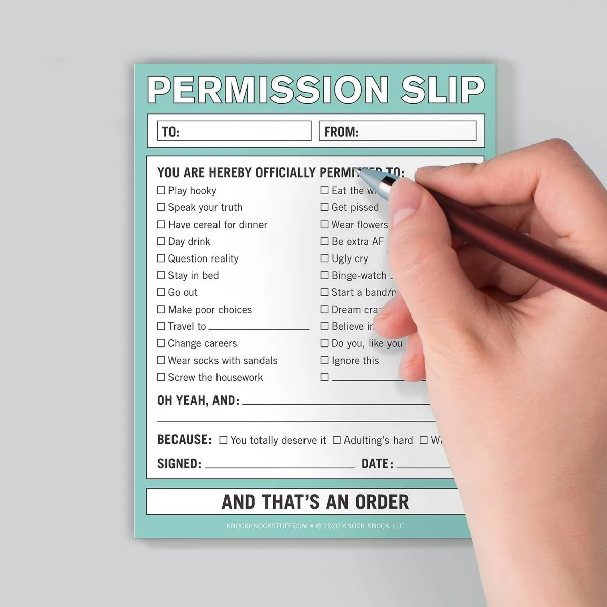 Knock Knock - Permission Slip Nifty Note Pad