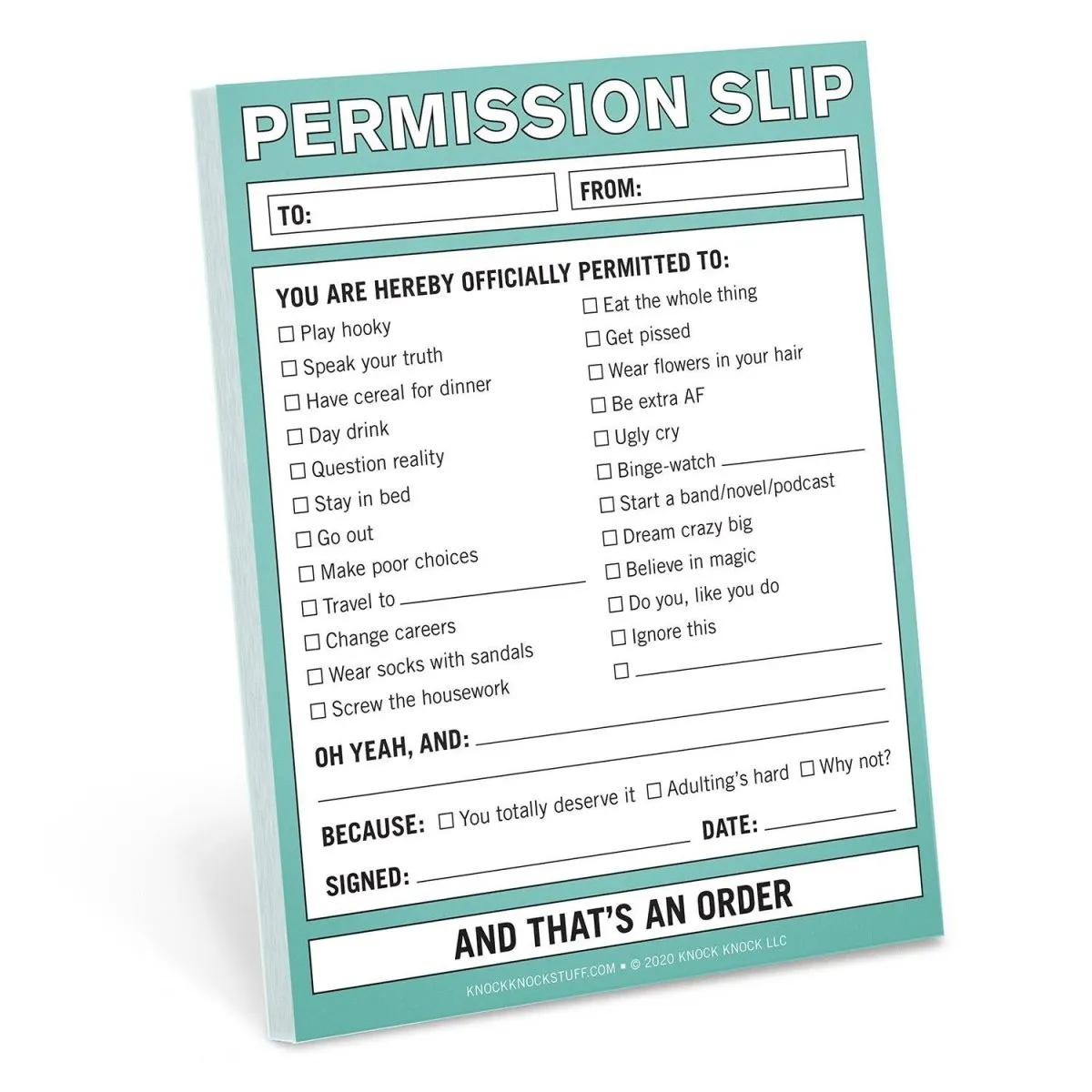 Knock Knock - Permission Slip Nifty Note Pad