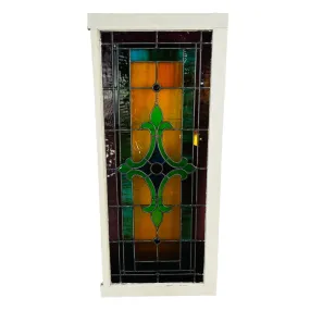 Leaded Glass Window, Framed, Vintage