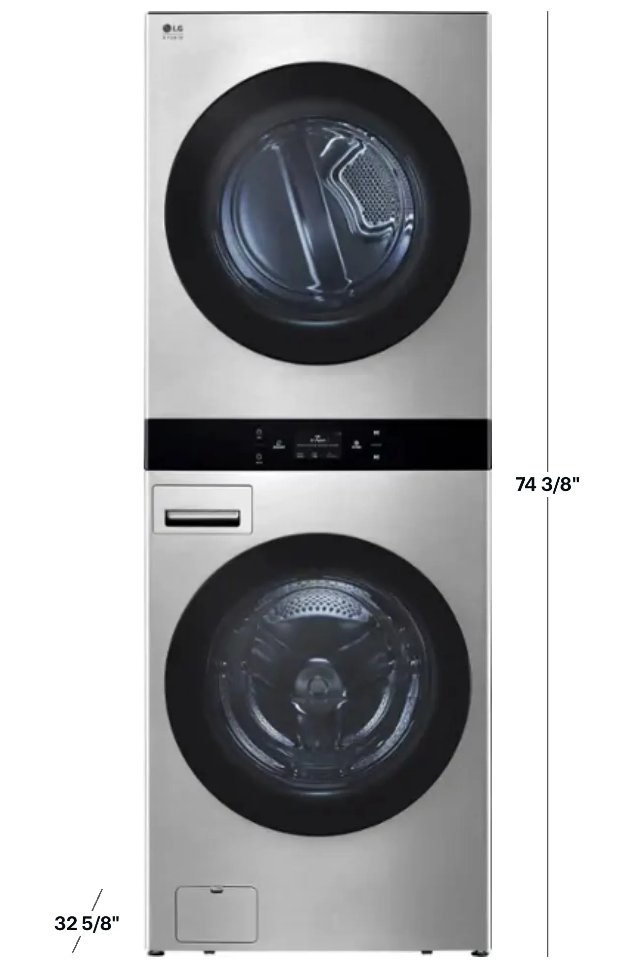 LG - STUDIO 5.0 Cu. Ft. HE Smart Front Load Washer and 7.4 Cu. Ft. Electric Dryer WashTower with Steam and TurboWash 360 - Noble Steel
Model:SWWE50N3