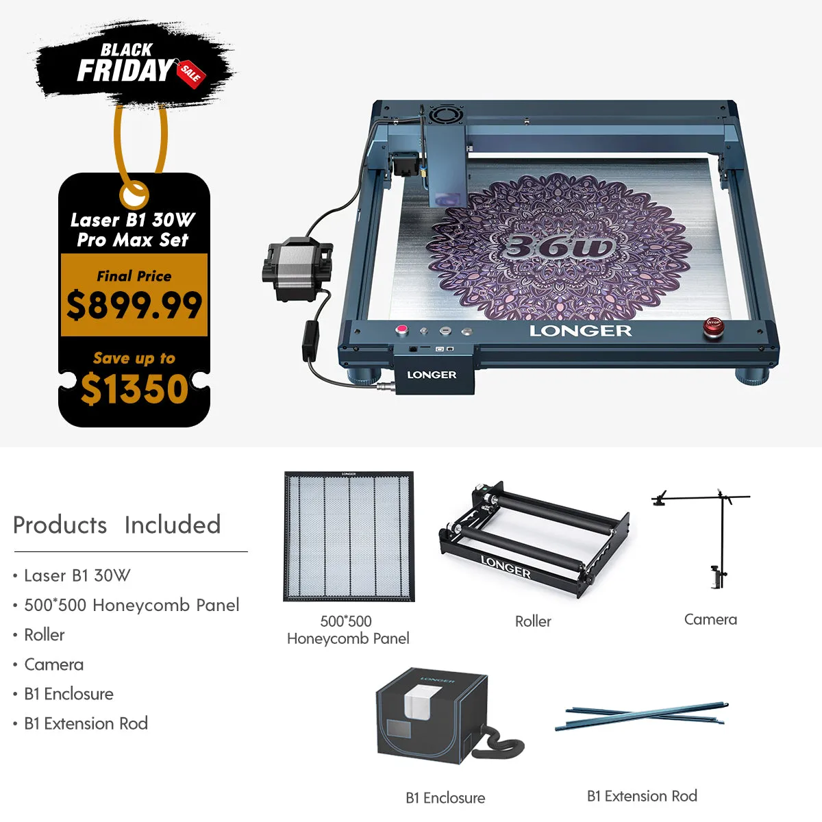 Longer Laser B1 40W Engraving Machine(44-48W Output Power)