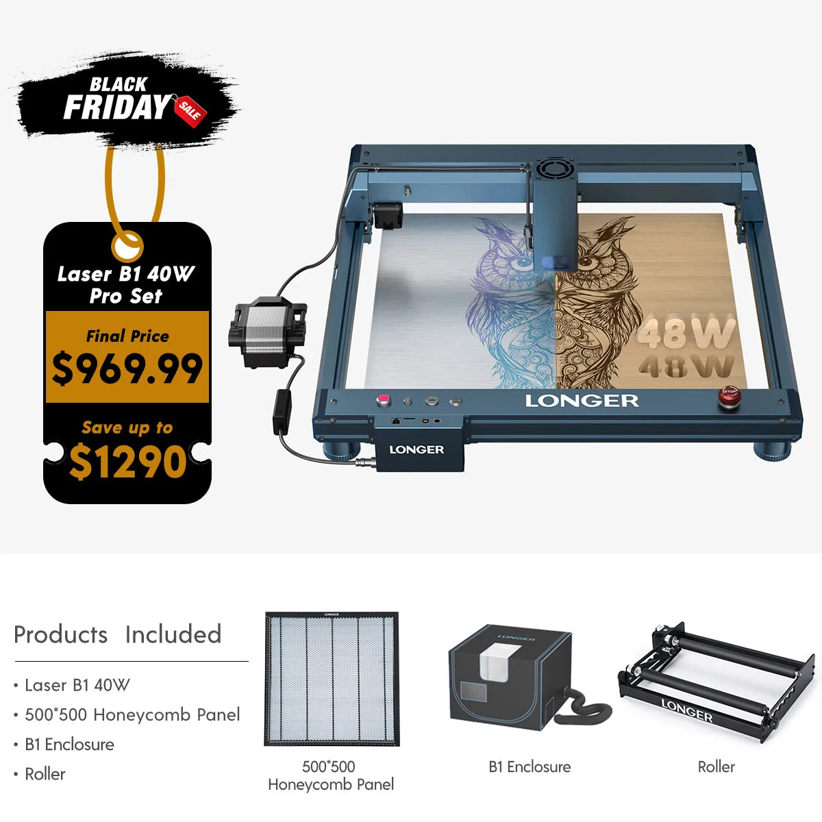 Longer Laser B1 40W Engraving Machine(44-48W Output Power)