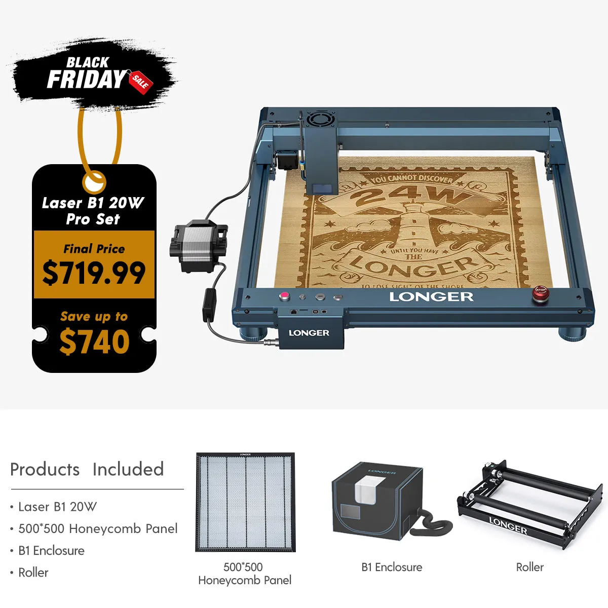 Longer Laser B1 40W Engraving Machine(44-48W Output Power)