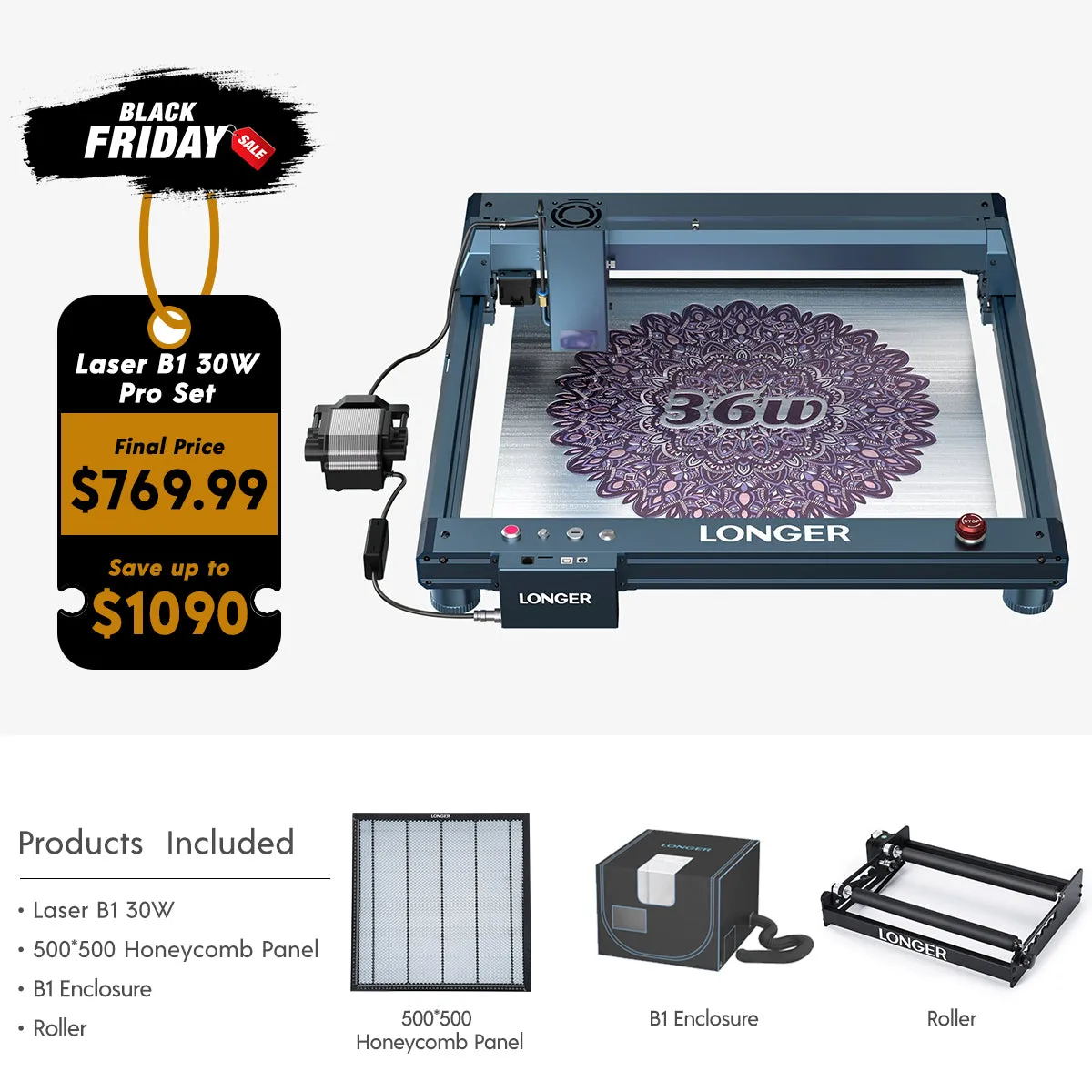 Longer Laser B1 40W Engraving Machine(44-48W Output Power)