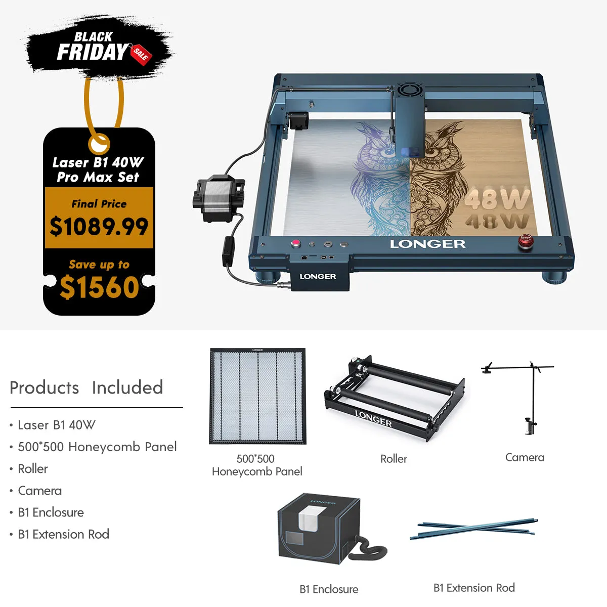 Longer Laser B1 40W Engraving Machine(44-48W Output Power)