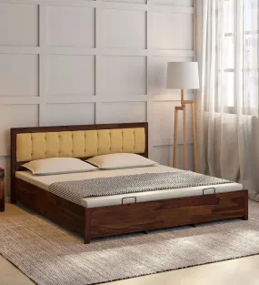 Lucia Sheesham Wood Hydraulic Storage Beds