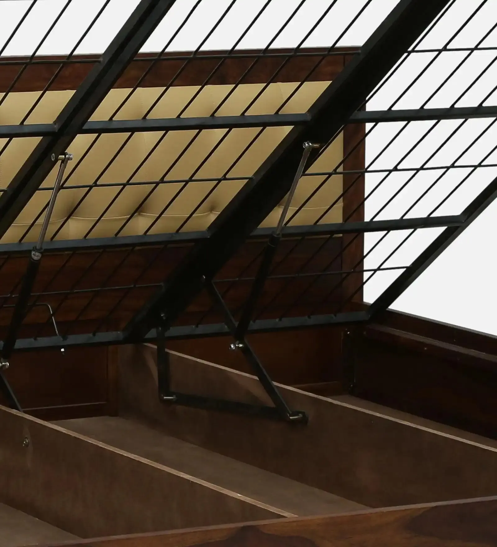 Lucia Sheesham Wood Hydraulic Storage Beds