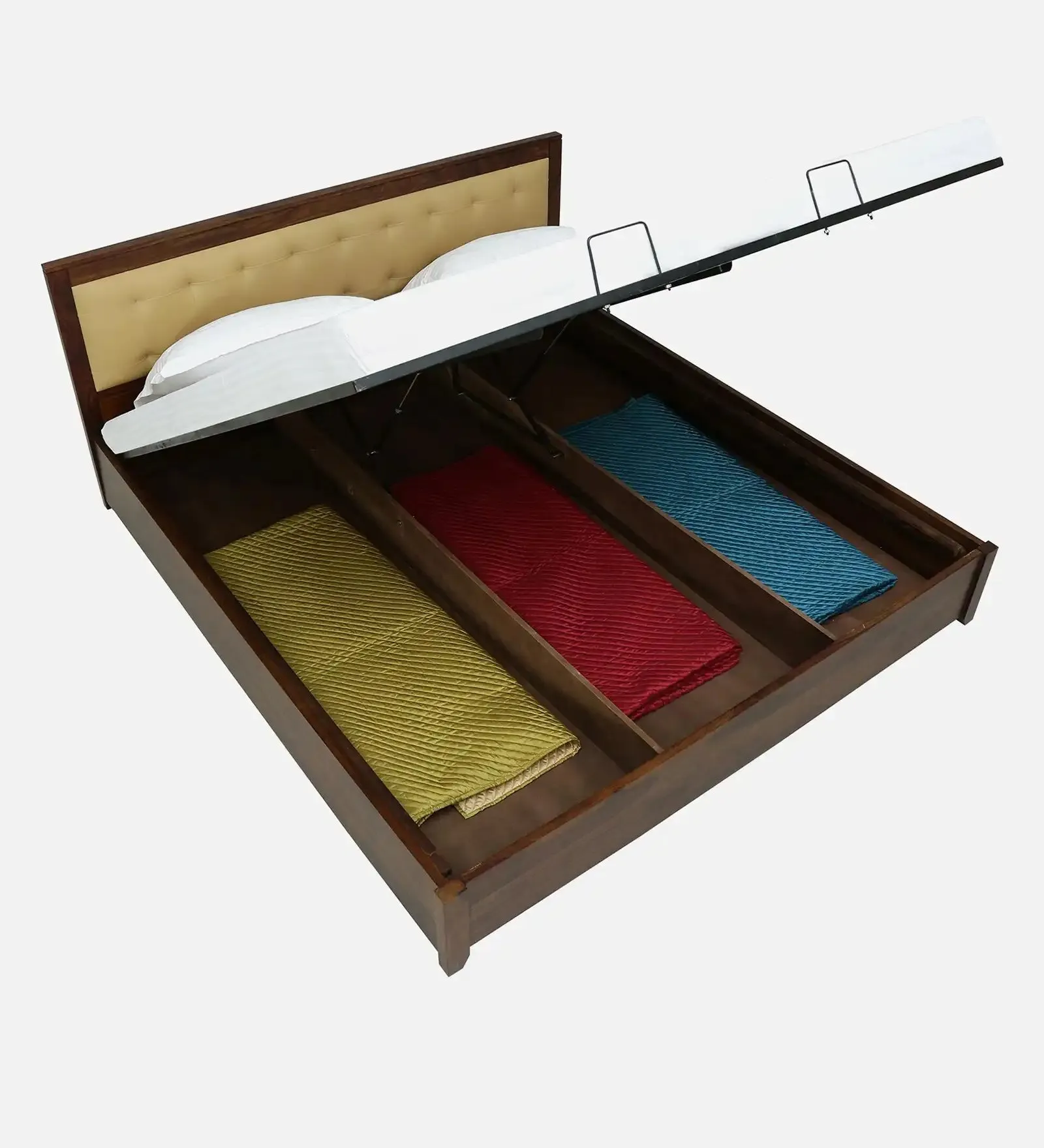 Lucia Sheesham Wood Hydraulic Storage Beds