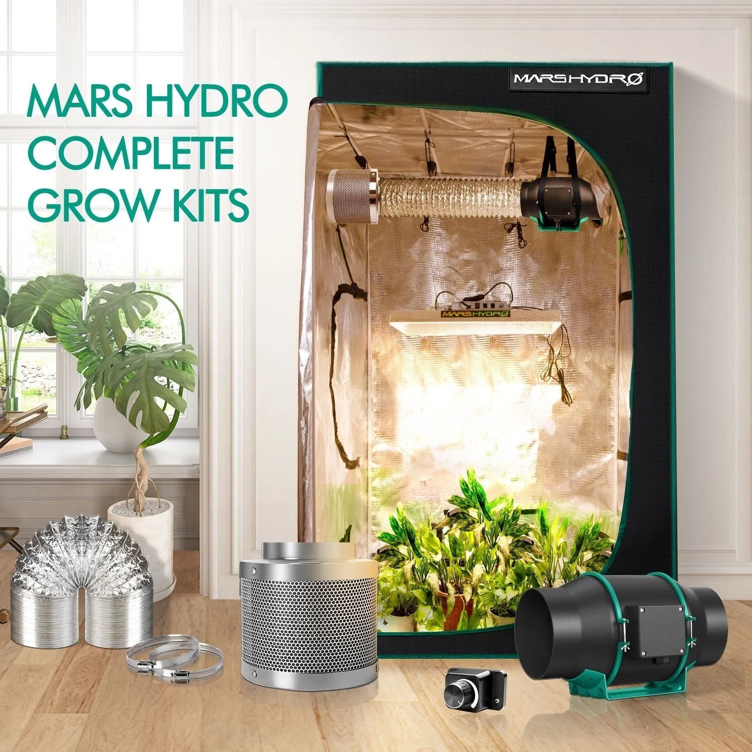 Mars Hydro TSW 2000   4'x4' Indoor Tent Complete Grow Kit