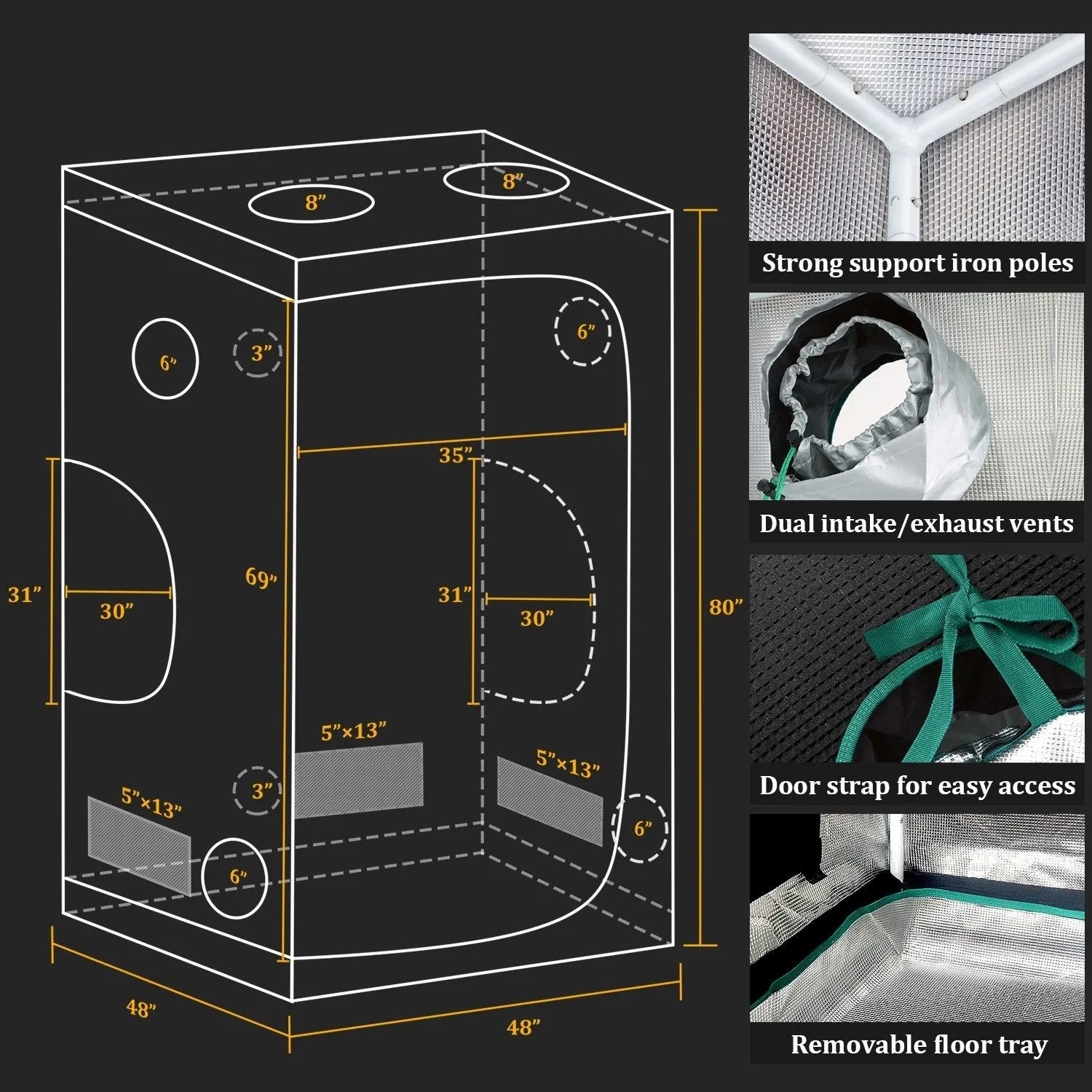 Mars Hydro TSW 2000   4'x4' Indoor Tent Complete Grow Kit