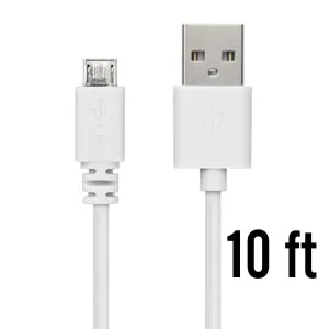 Micro USB Cable 10ft, White