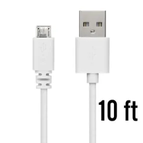 Micro USB Cable 10ft, White