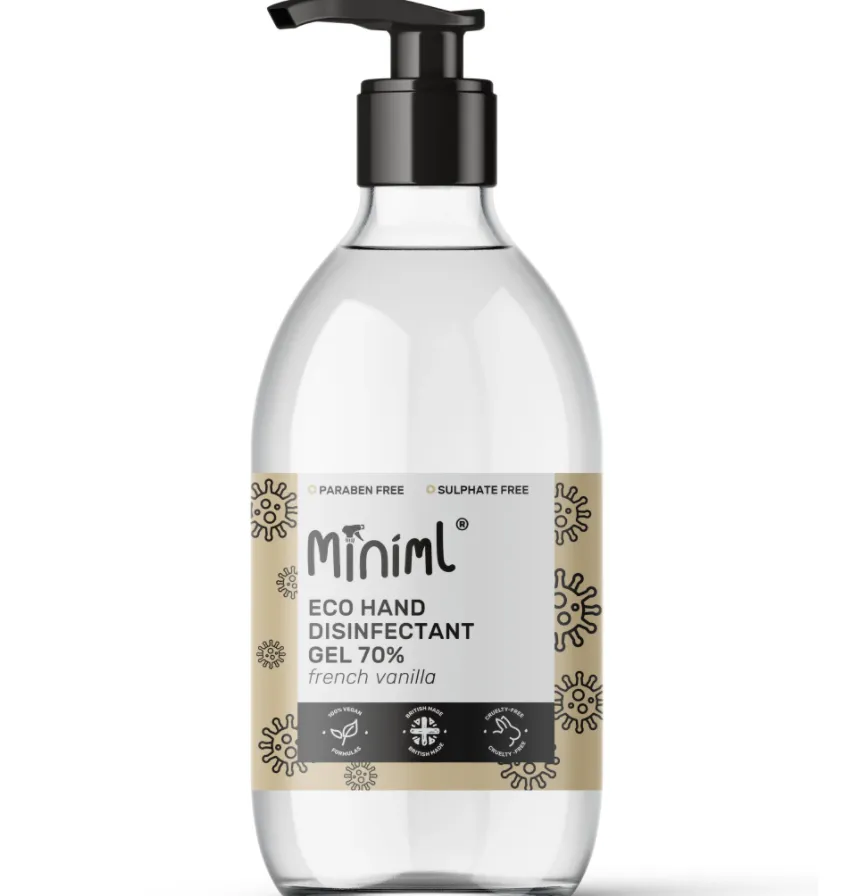 Miniml Eco Hand Disinfectant Gel - French Vanilla - 500ml Glass Pump