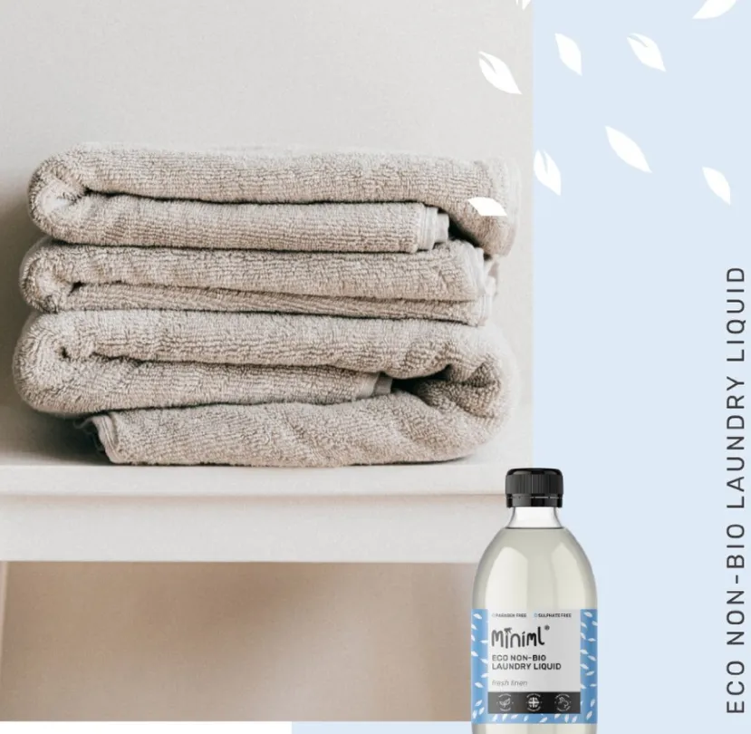 Miniml Eco Non Bio Laundry Liquid - Fresh Linen. 500ml Glass Pump