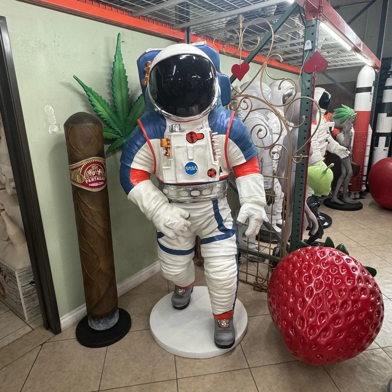 Modern Astronaut Walking Life Size Statue
