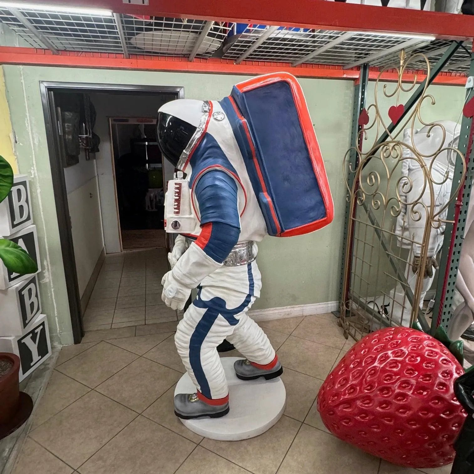 Modern Astronaut Walking Life Size Statue