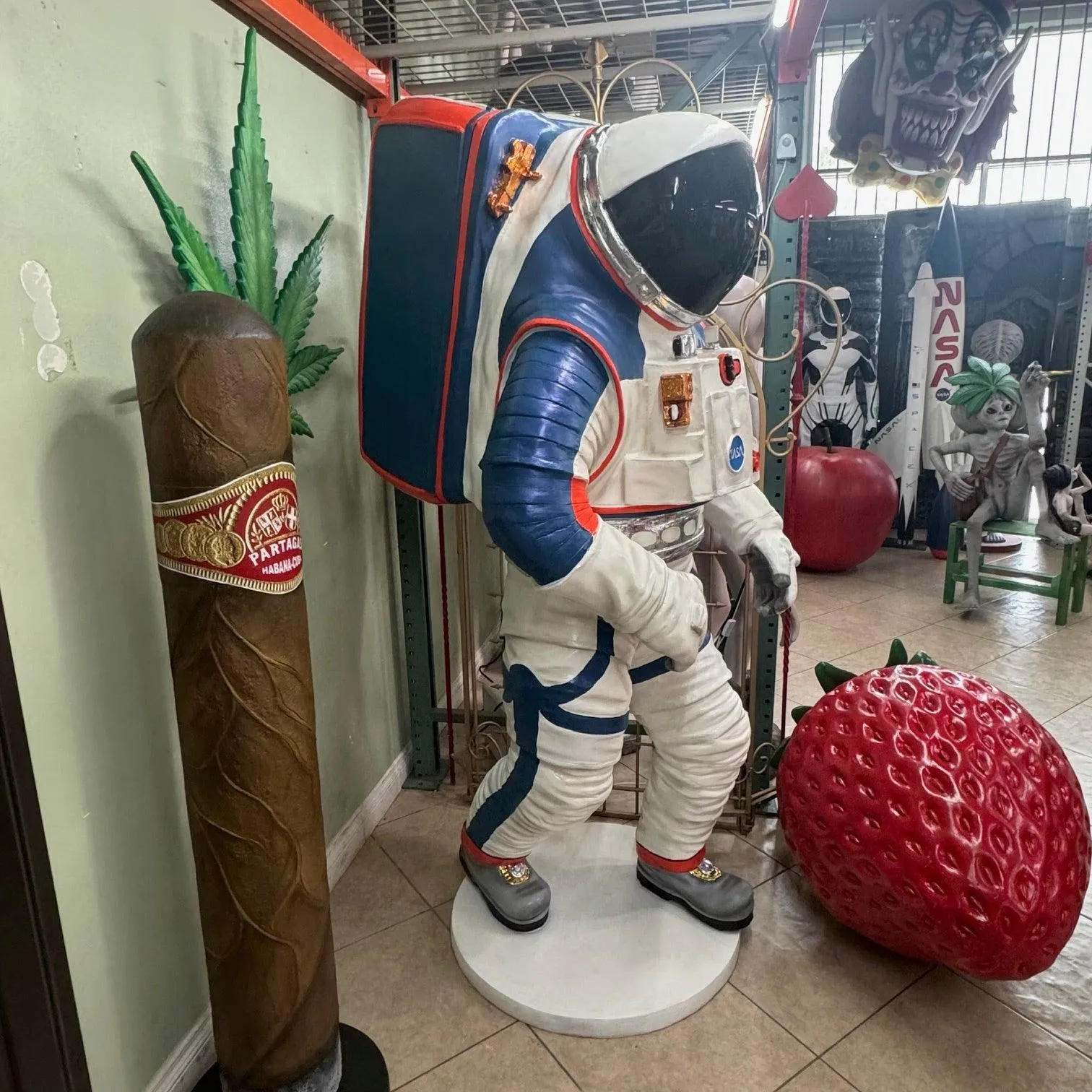 Modern Astronaut Walking Life Size Statue