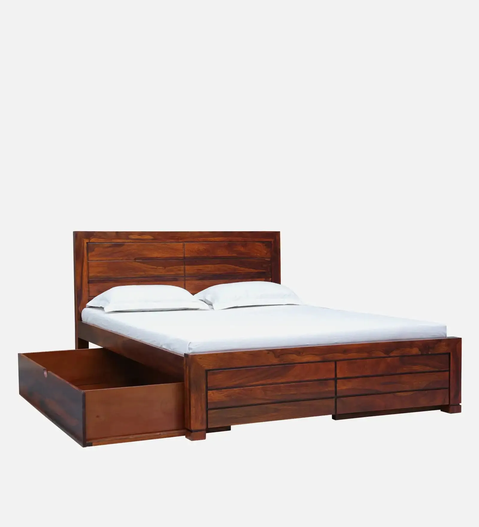 Moscow Natural Wood Storage Beds With Drawer
